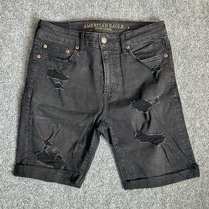 American Eagle Outfitters Black Distressed Jean Shorts